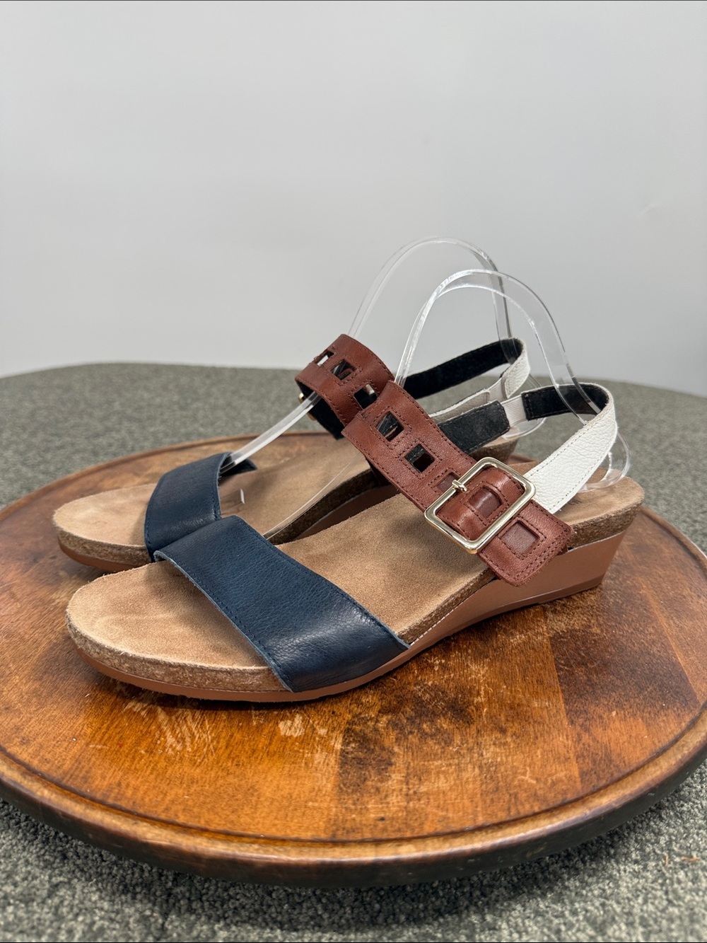 Naot Sandals Wm 11 42 Multi-Color Leather Slingback Wedge
